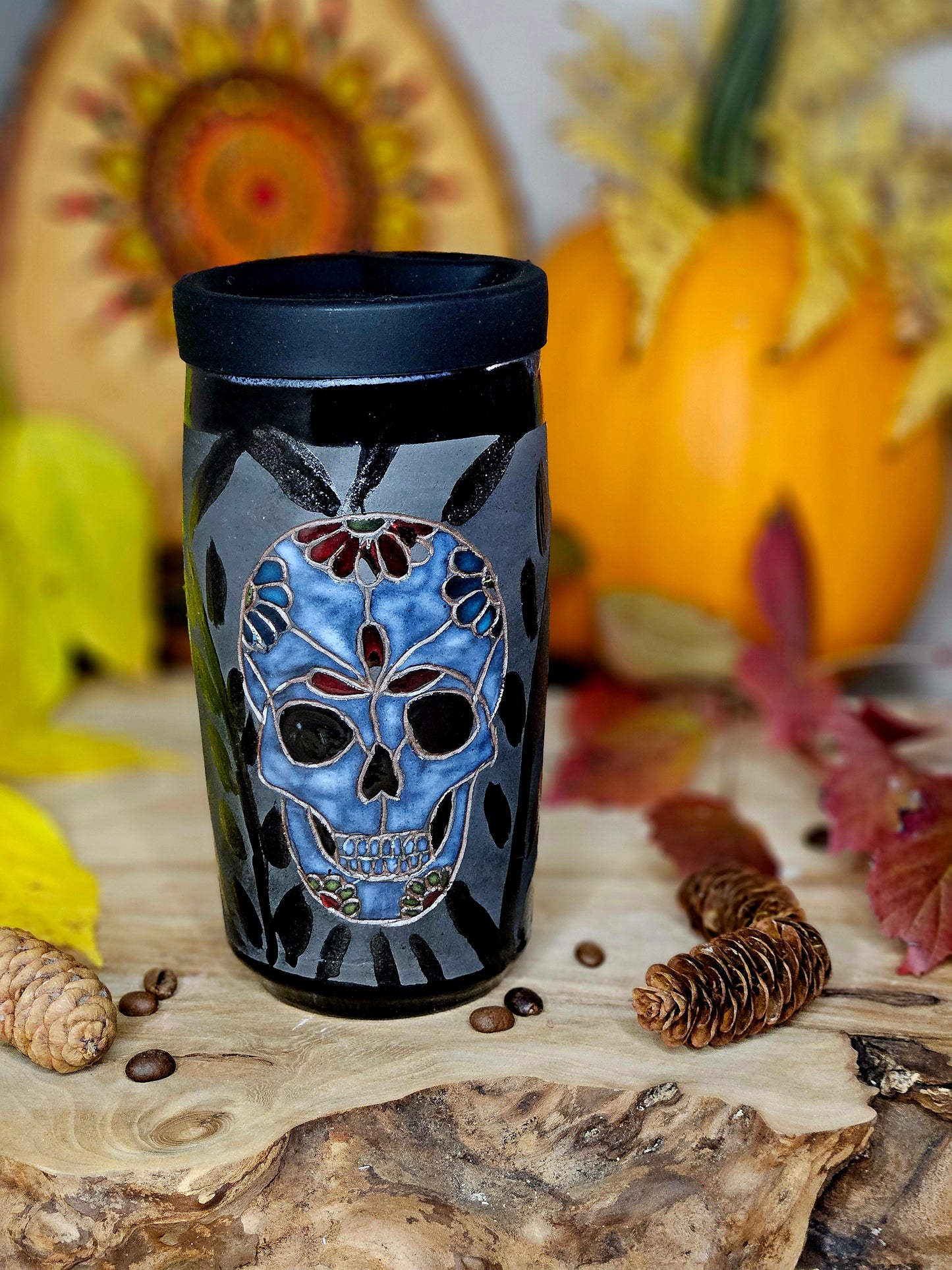 6. Skull Travel Mug