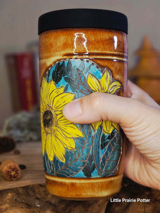 14. Sunflower Travel Tumbler